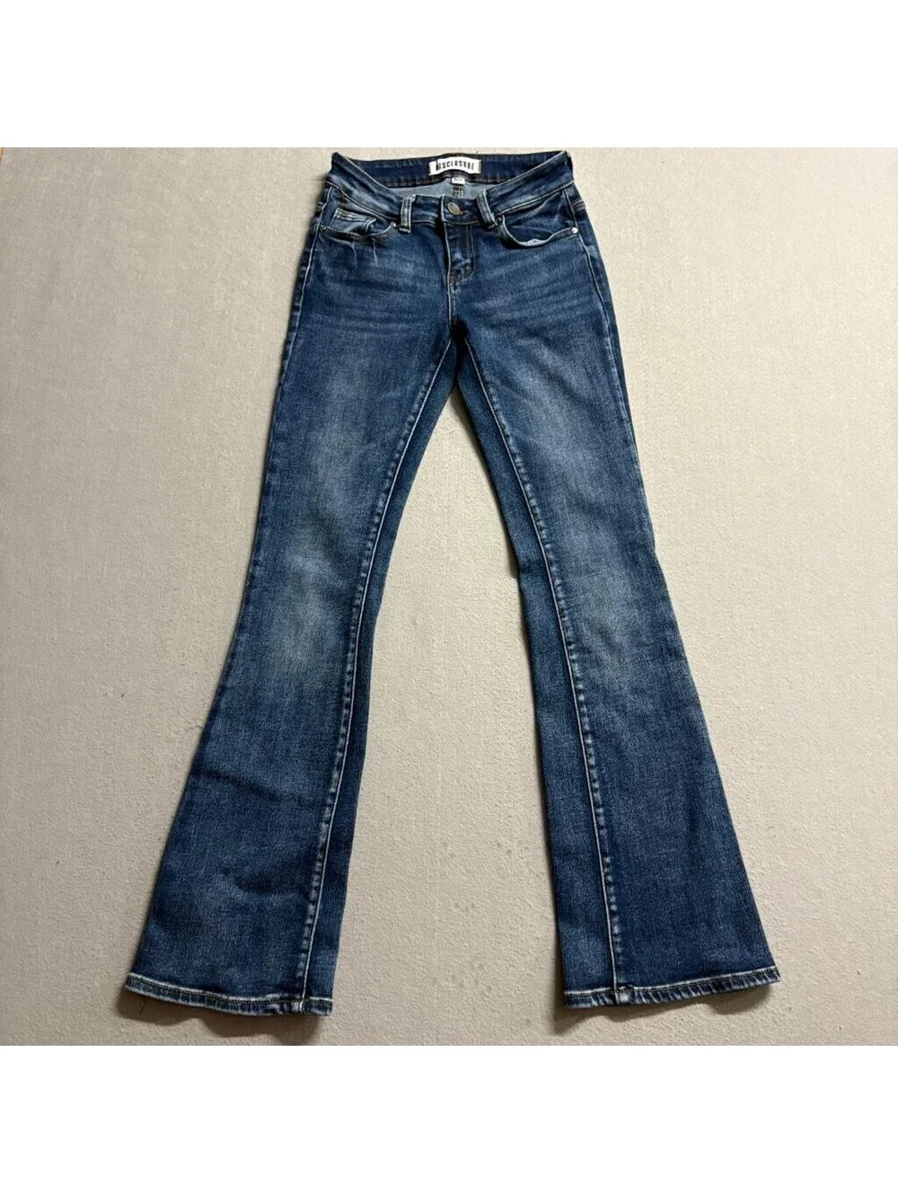 Disclosure Flare Jeans Womens Size 0/24 Blue Denim Stretch Mid Rise